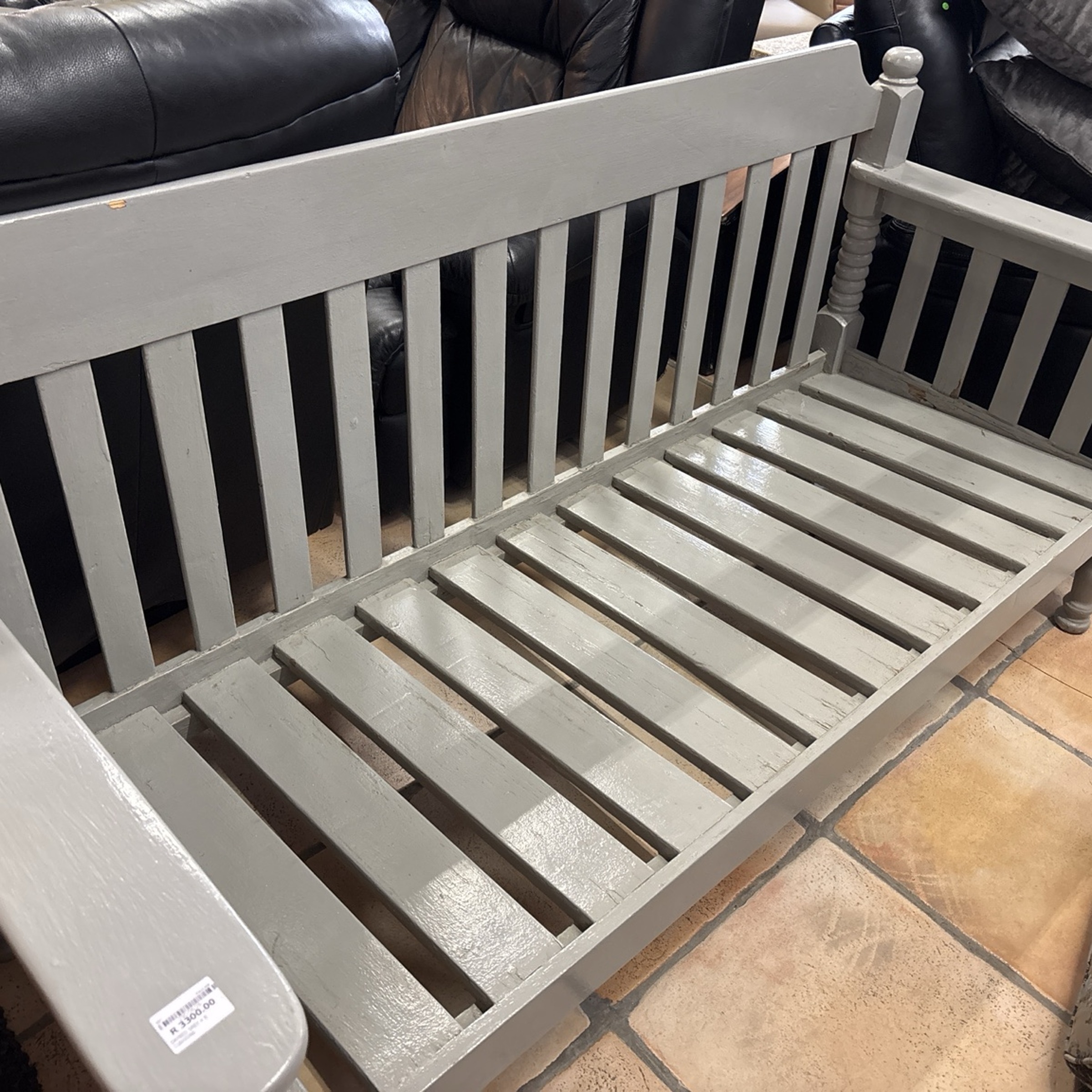 Grey Wooden Daybed with 6 Cushions - Image 3