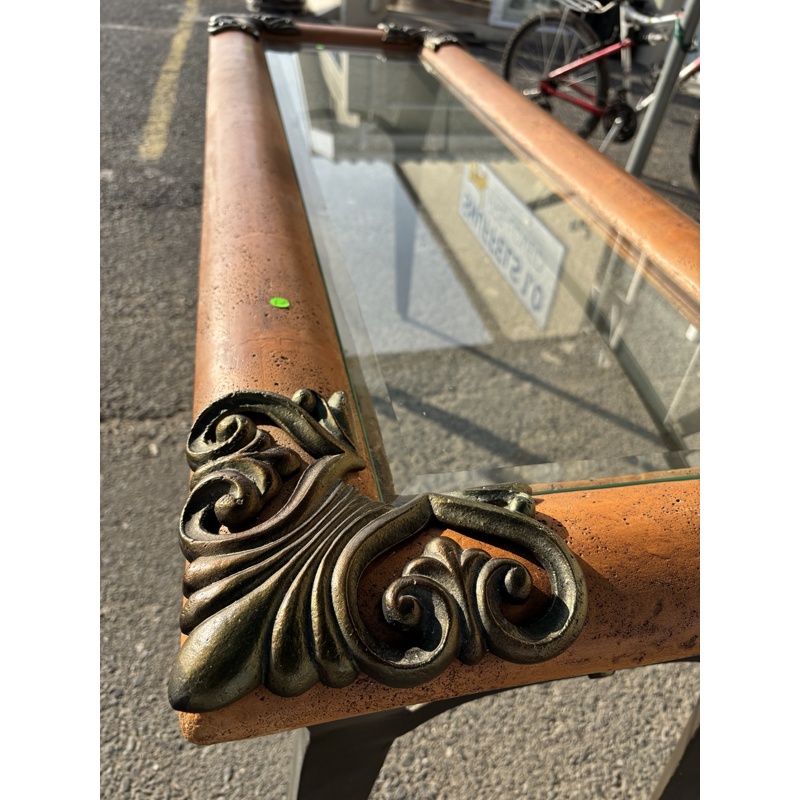 Ornate Glass Top Console Sofa Table - Image 5
