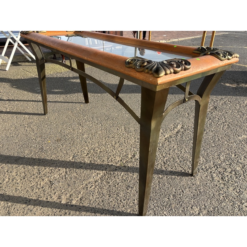 Ornate Glass Top Console Sofa Table - Image 2