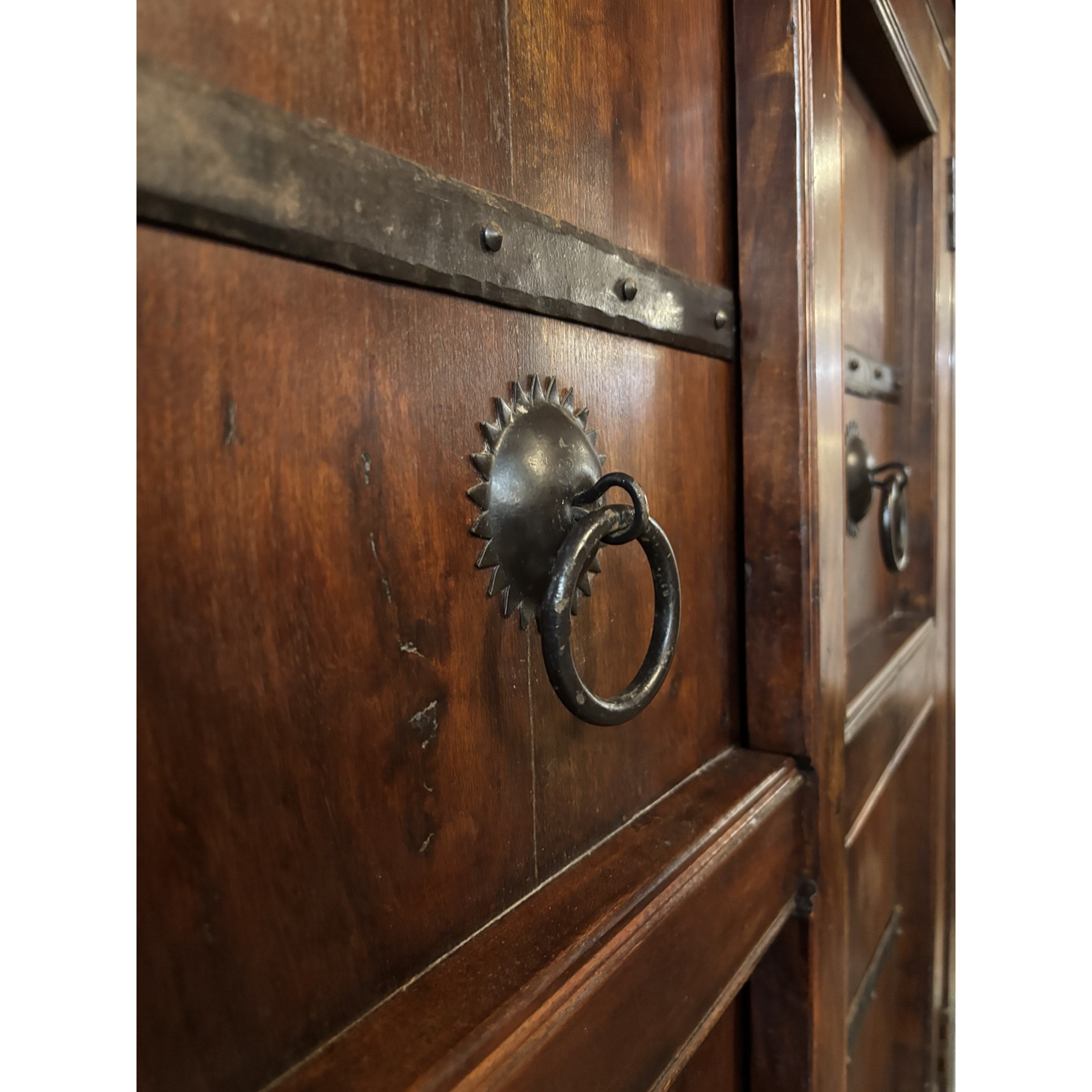 Rustic Dark Wood Corner TV & Storage Cabinet - Image 5