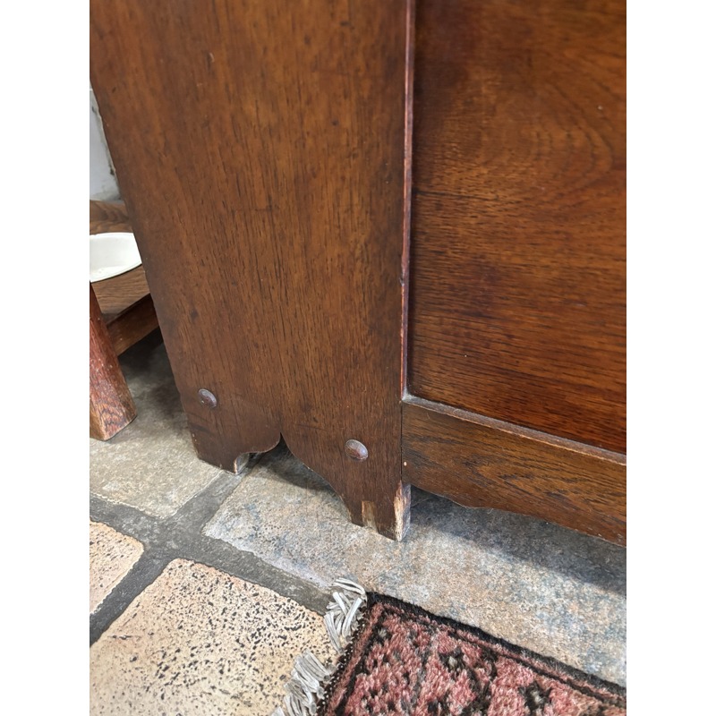 Victorian Solid Oak Hall Stand Storage Bench with Mirror - Image 7