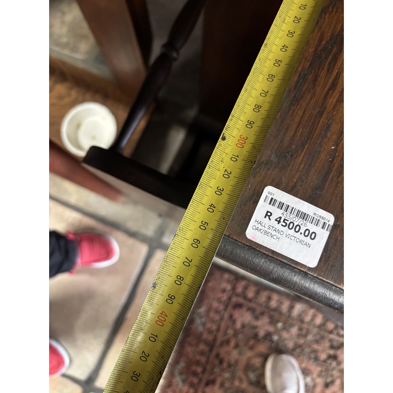 Victorian Solid Oak Hall Stand Storage Bench with Mirror - Image 6
