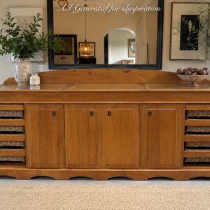 Large Yellowwood Sideboard with Glass Display Top