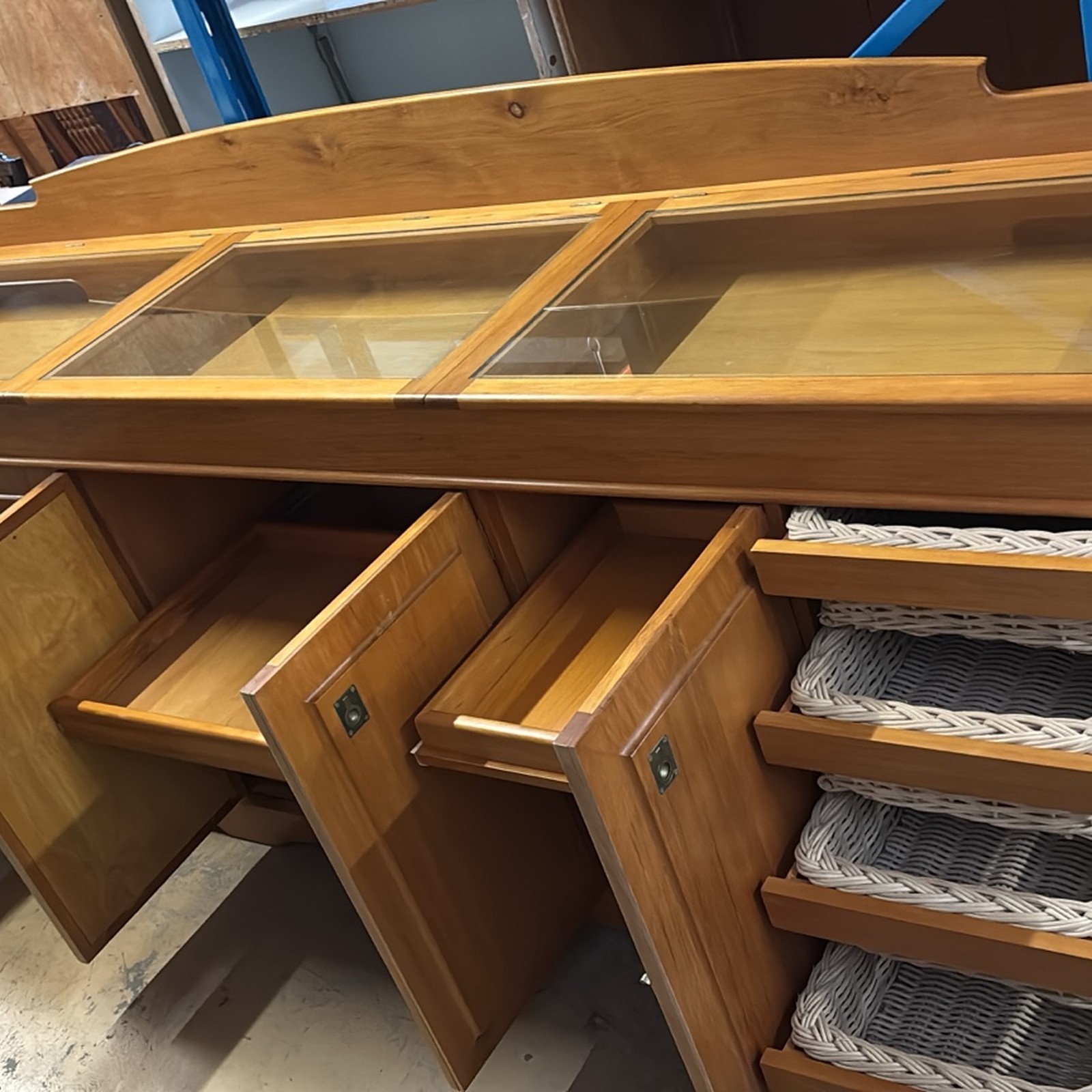 Large Yellowwood Sideboard with Glass Display Top - Image 4
