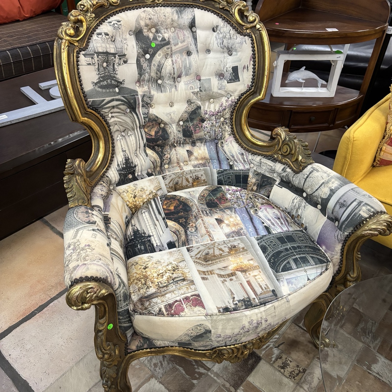 Pair of Ornate Gold Rococo Armchairs – Statement Pieces - Image 6