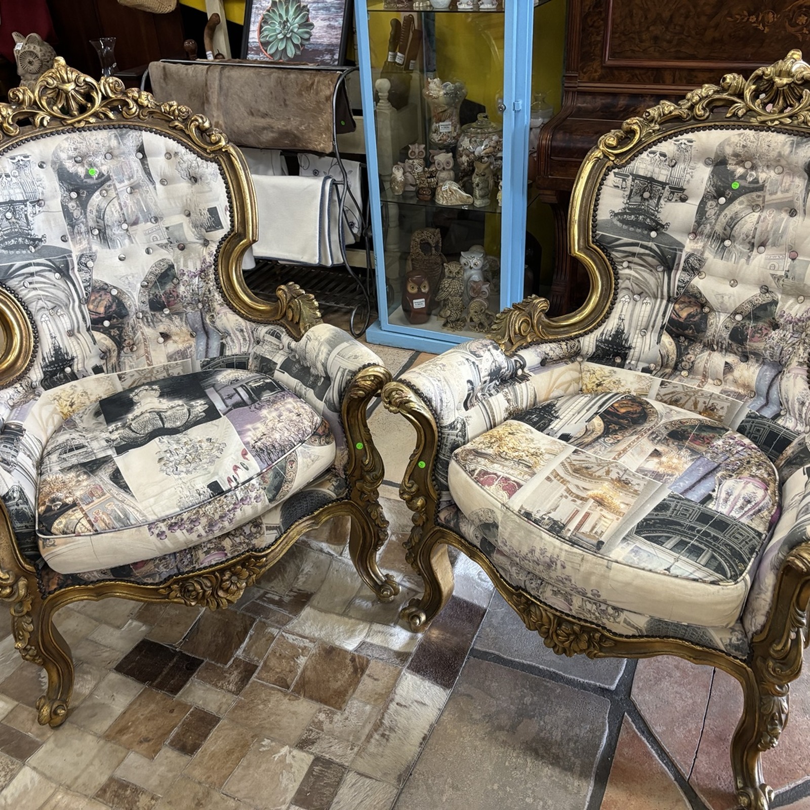 Pair of Ornate Gold Rococo Armchairs – Statement Pieces - Image 5