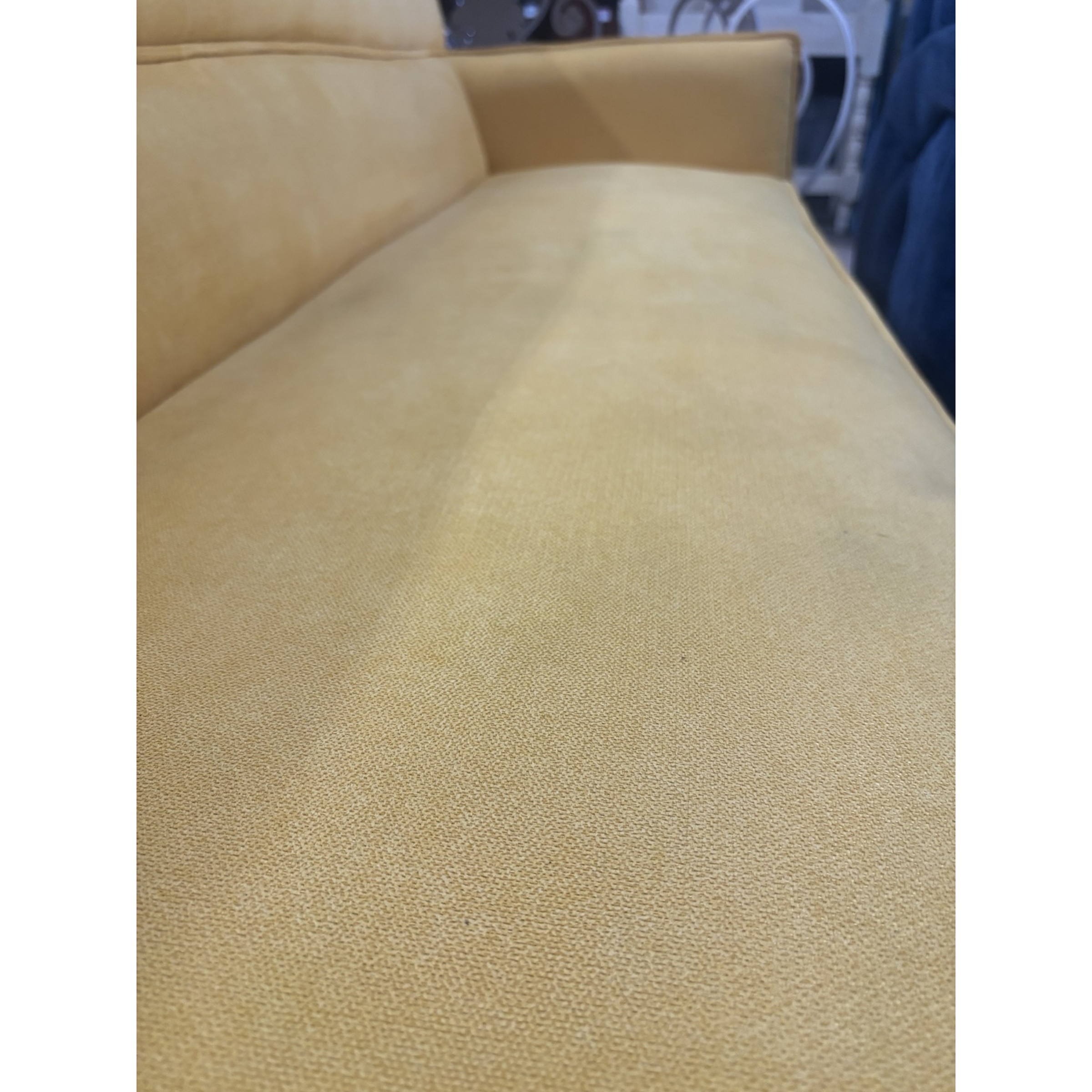 Mustard Yellow Upholstered 3-Seater Sleeper Couch - Image 3