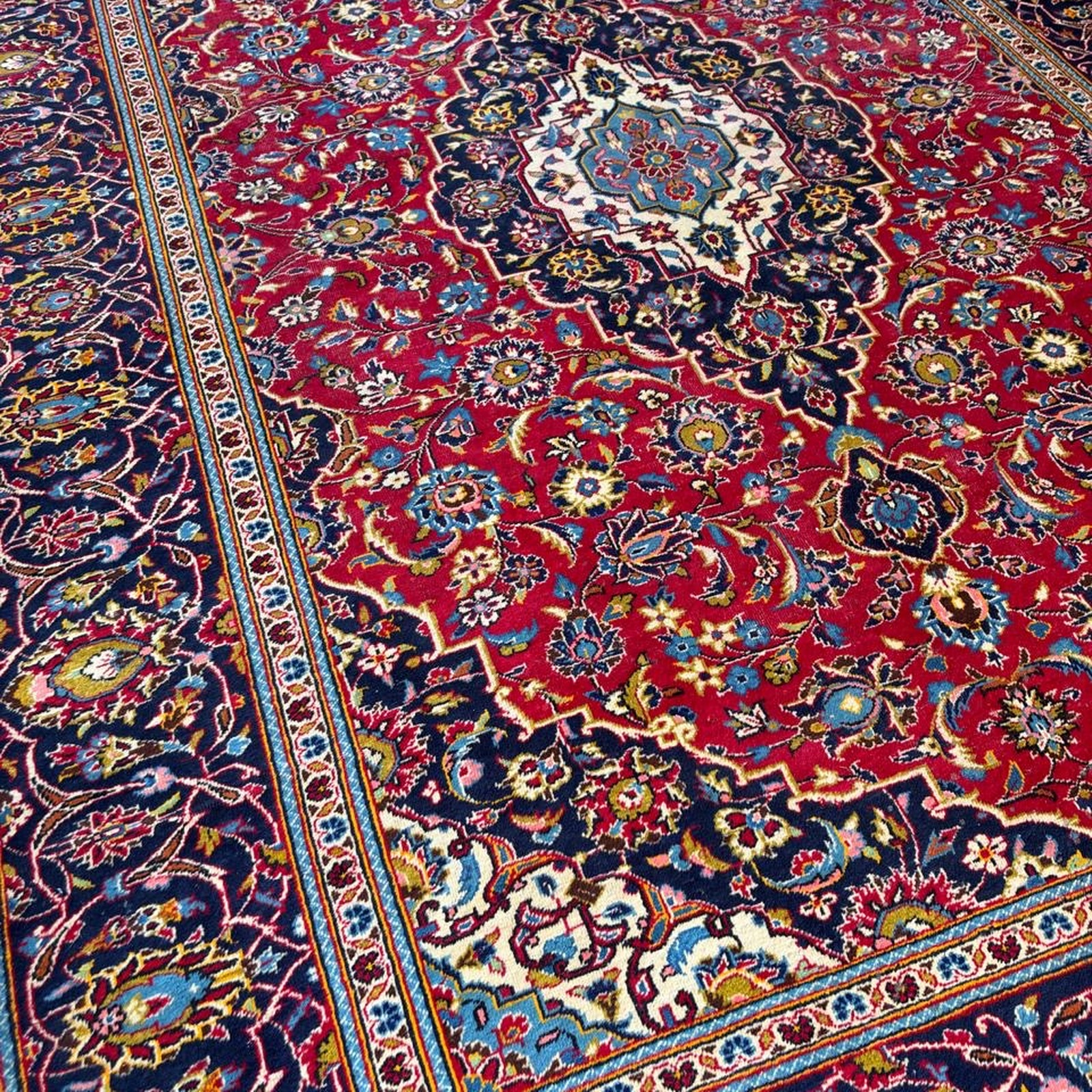 Traditional Persian-Style Red Floral Medallion Carpet - Image 5