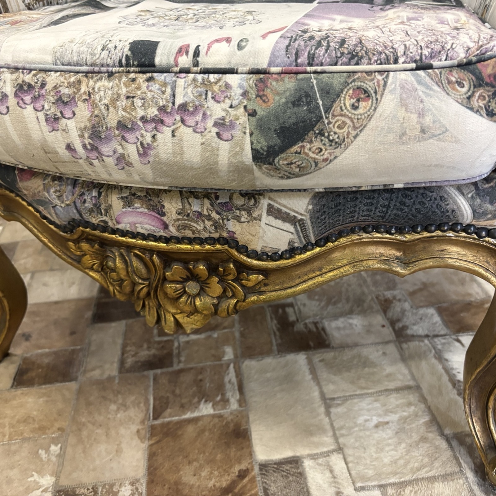 Pair of Ornate Gold Rococo Armchairs – Statement Pieces - Image 3