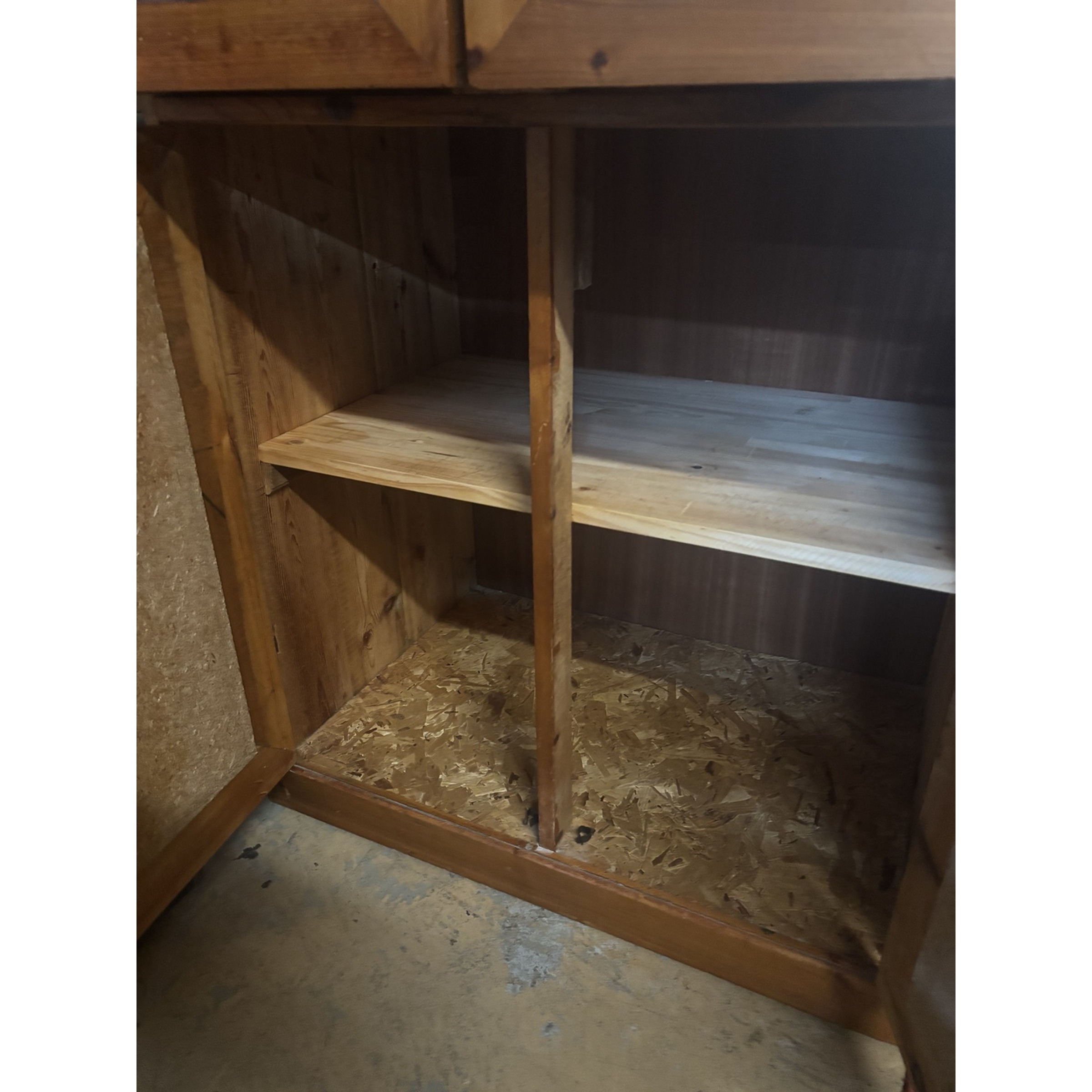 Rustic Pine Kitchen Dresser with Green Accents - Image 5