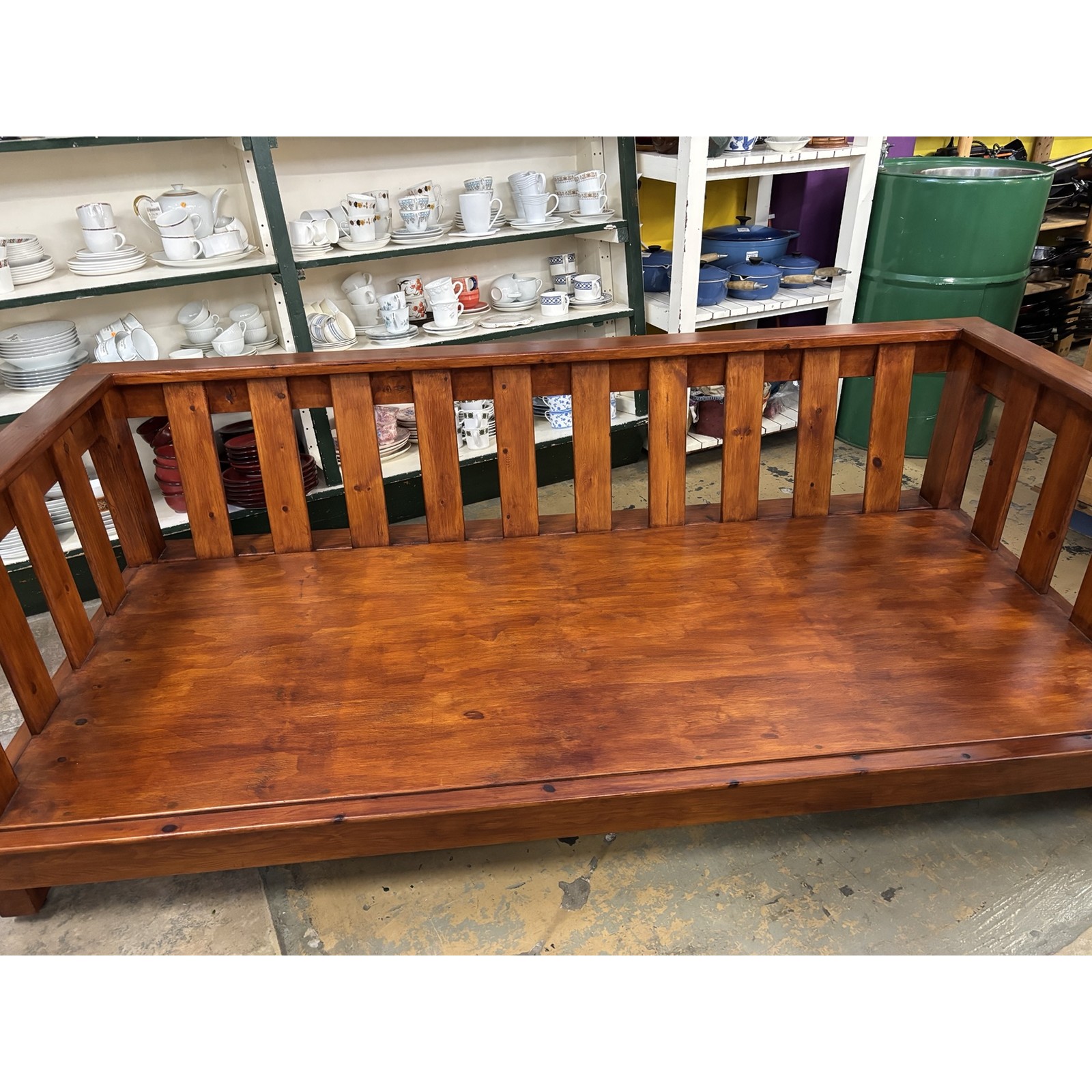 Solid Timber Daybed Sofa – Honey Finish with Cushions - Image 2
