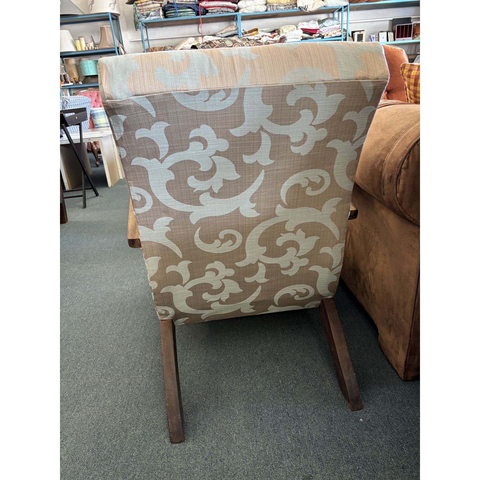 Vintage Wooden Ball & Claw Armchair – Upholstered - Image 5