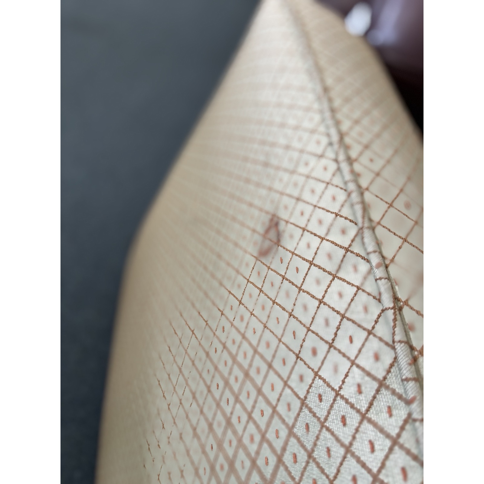 Classic Beige Patterned Wingback Armchairs – Pair - Image 3