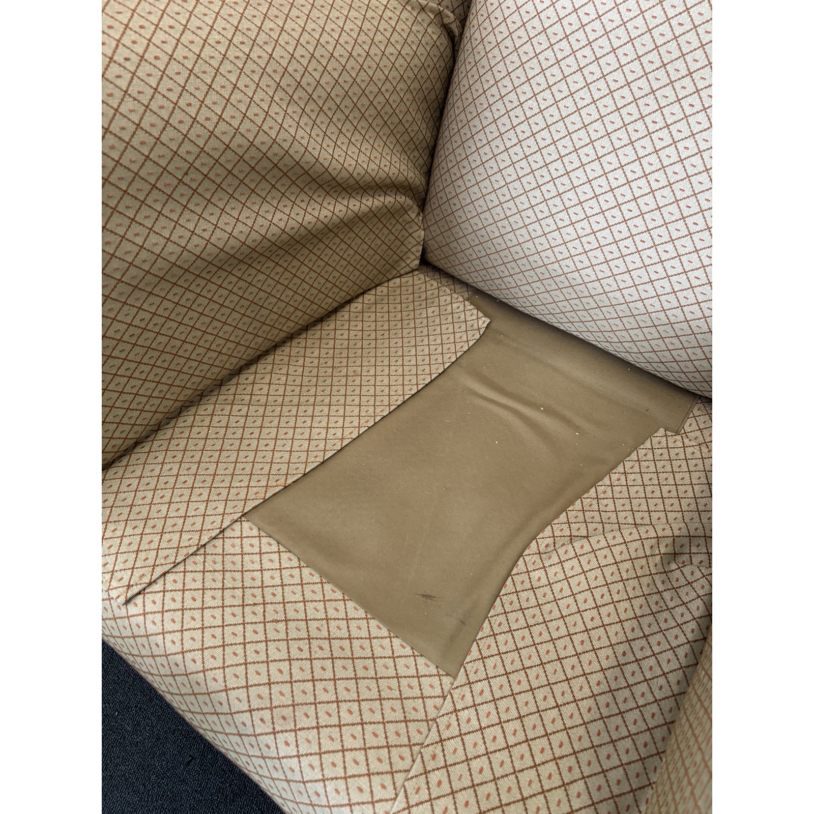 Classic Beige Patterned Wingback Armchairs – Pair - Image 7