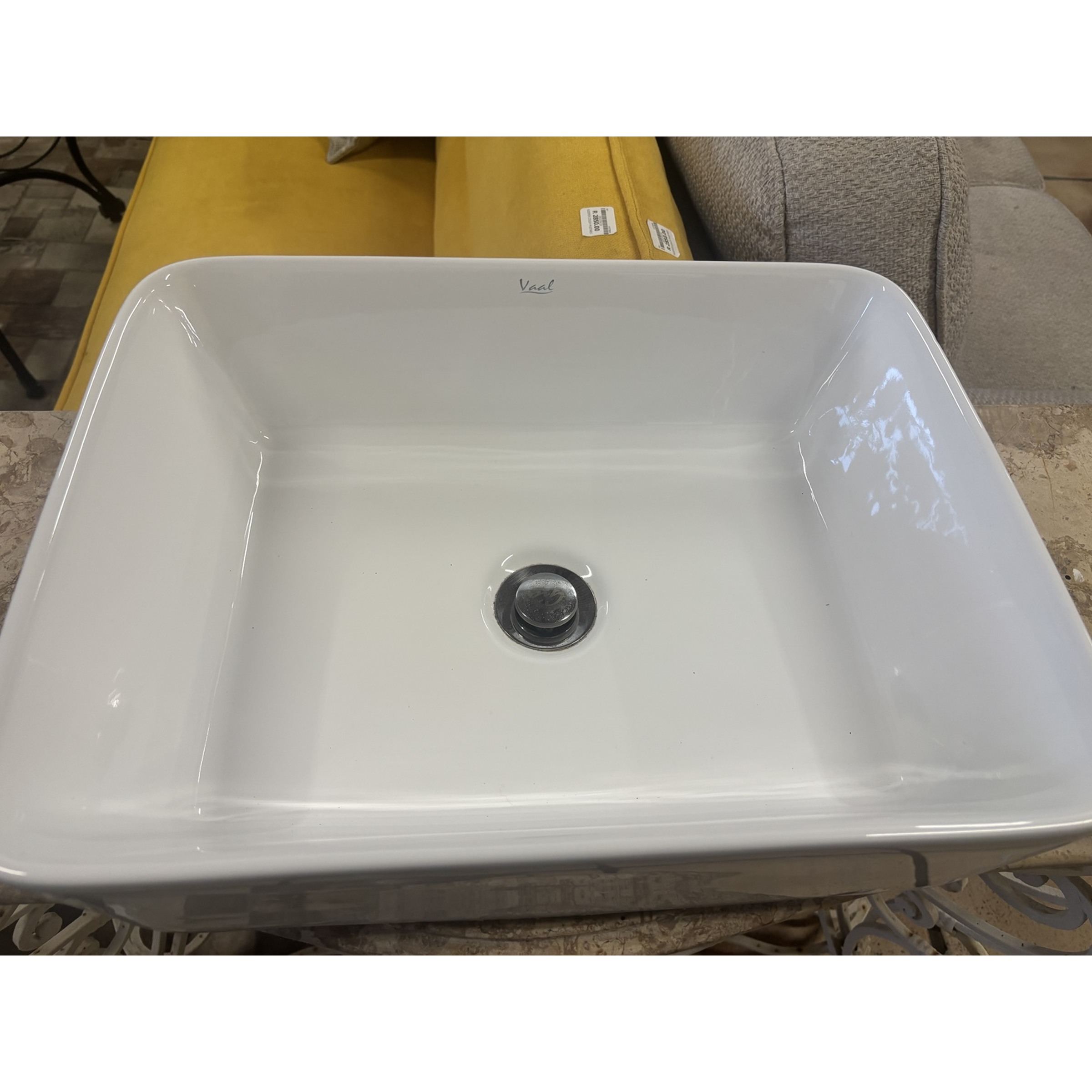 Ornate Wrought Iron Vanity with Marble Top & Basin - Image 4